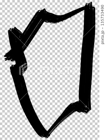 Freehand speech bubbles drawn with a brush for use as materials 135733490