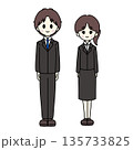 スーツを着た男女のイラスト 135733825