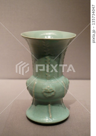 9671　青磁樽形花入 135734047