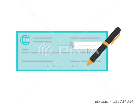 Check money bank icon stock illustration Check money bank icon stock illustration 135734314