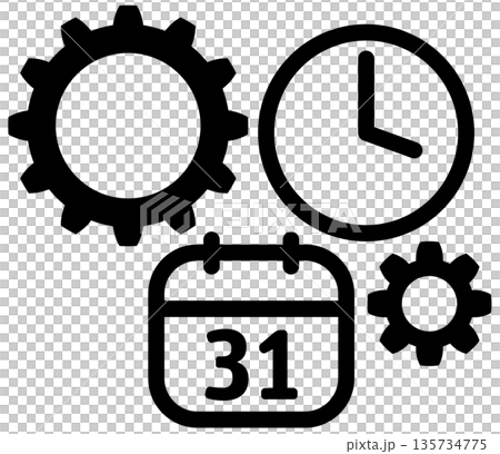 An icon that represents the automation of schedule management 135734775
