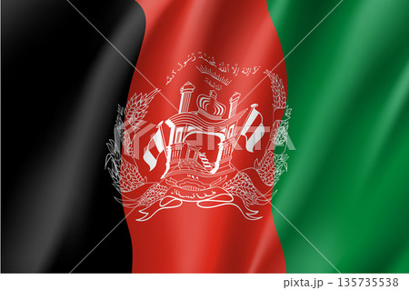 Afghanistan national flag. Patriotic symbol in official country colors. Illustration of Asian state flag. Vector icon Afghanistan national flag. Patriotic symbol in official country colors. Illustration of Asian state flag. Vector icon 135735538