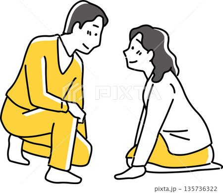 見つめ合う男女 135736322