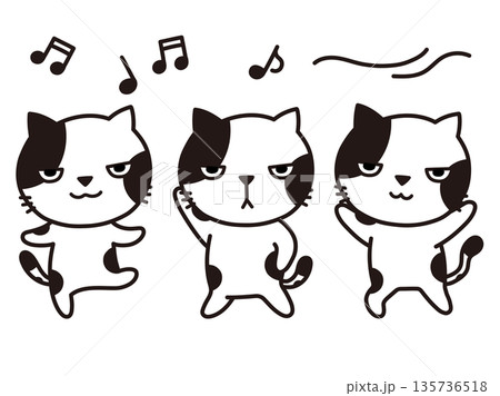 踊るぶち猫 135736518