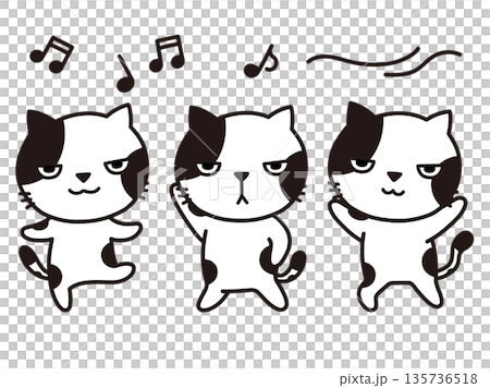 踊るぶち猫 135736518