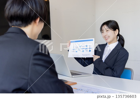 会議室でミーティングをするビジネスパーソン 会議室でミーティングをするビジネスパーソン 135736603