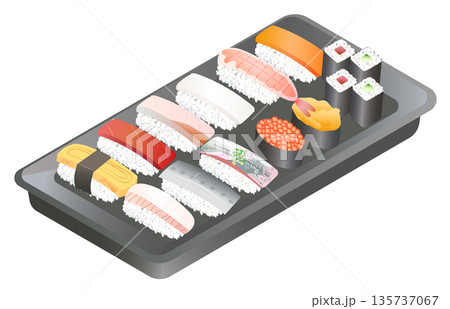スーパーのパック寿司 135737067