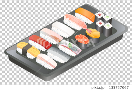 スーパーのパック寿司 135737067