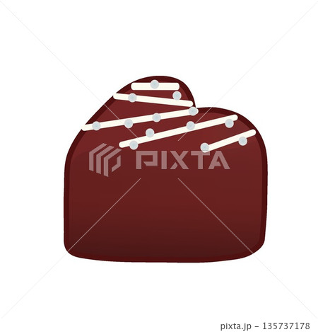 ハート型チョコレートのイラスト ハート型チョコレートのイラスト 135737178