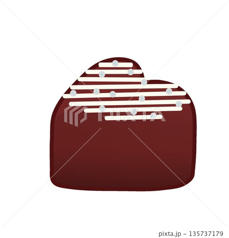 ハート型チョコレートのイラスト 135737179