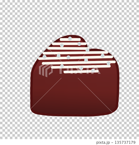 ハート型チョコレートのイラスト 135737179