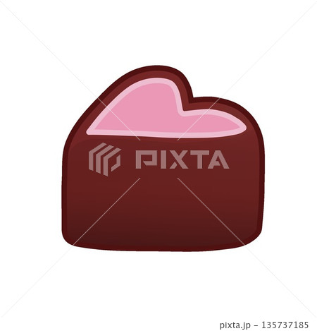 ハート型チョコレートのイラスト ハート型チョコレートのイラスト 135737185