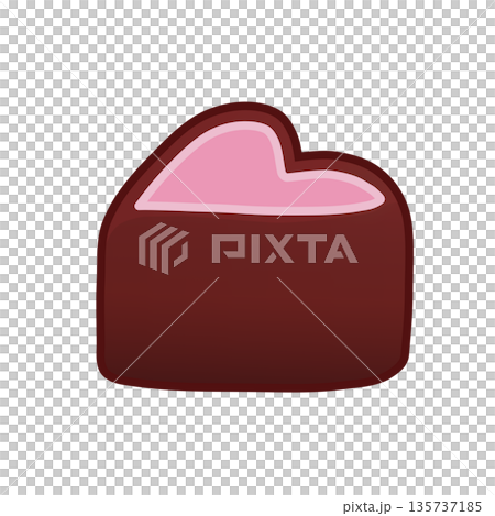 ハート型チョコレートのイラスト ハート型チョコレートのイラスト 135737185