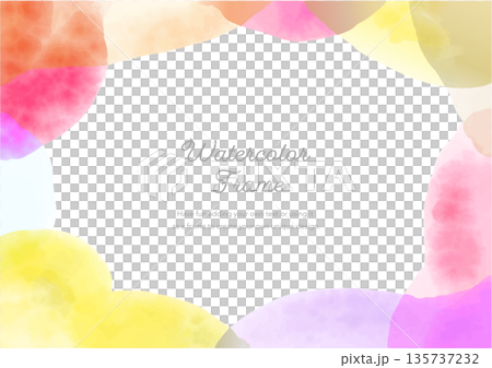 Natural curve colorful watercolor frame pink 135737232