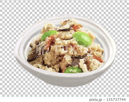 卯之花（大豆果肉）配毛豆 135737744