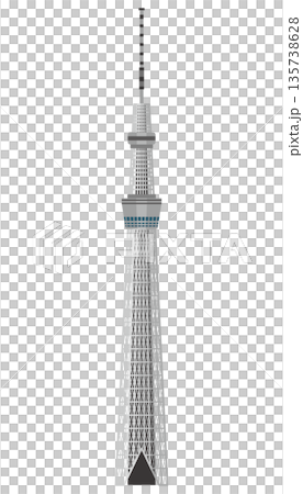 從正面看到的晴空塔插圖 135738628