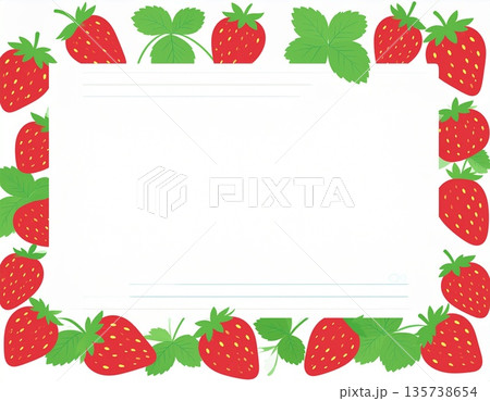 いちごの四角いフレーム 135738654