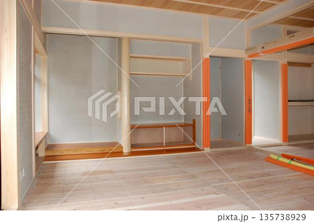 和室 施工中 現場 木造 和室 施工中 現場 木造 135738929