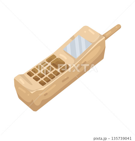 Illustration of vintage mobile phone Illustration of vintage mobile phone 135739041