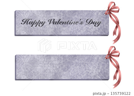 カード素材シルバープレート風バレンタイン・文字なし 135739122