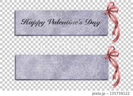 カード素材シルバープレート風バレンタイン・文字なし 135739122