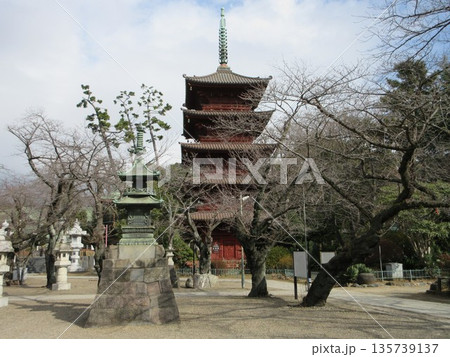 千葉県市川市！法華経寺 五重塔 135739137