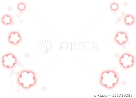 赤色の発光した桜と光の粒子の背景 赤色の発光した桜と光の粒子の背景 135739255