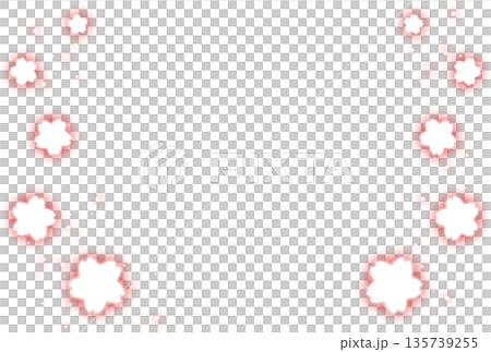 赤色の発光した桜と光の粒子の背景 赤色の発光した桜と光の粒子の背景 135739255