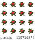 A composition of bright red roses. Seamless pattern.  135739274