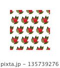 A composition of bright red roses. Seamless pattern.  135739276