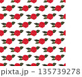 A composition of bright red roses. Seamless pattern.  135739278