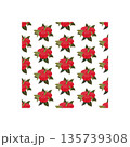 A composition of bright red roses. Seamless pattern.  135739308