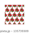 A composition of bright red roses. Seamless pattern.  135739309