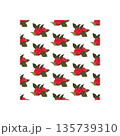 A composition of bright red roses. Seamless pattern.  135739310