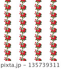 A composition of bright red roses. Seamless pattern.  135739311