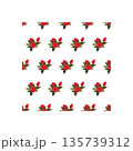 A composition of bright red roses. Seamless pattern.  135739312