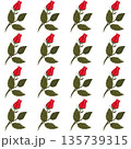 A composition of bright red roses. Seamless pattern.  135739315