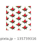 A composition of bright red roses. Seamless pattern.  135739316