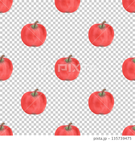 Illustration of an apple, slice, and half, hand-drawn watercolor fruit seamless pattern. Ripe realistic seasonal fruit. Illustration of an apple, slice, and half, hand-drawn watercolor fruit seamless pattern. Ripe realistic seasonal fruit. 135739475
