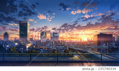 東京の夕方 135740334