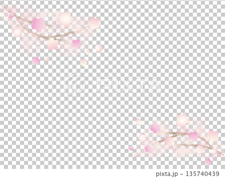 Spring-colored cherry blossom watercolor hand-painted background frame horizontal Spring-colored cherry blossom watercolor hand-painted background frame horizontal 135740439