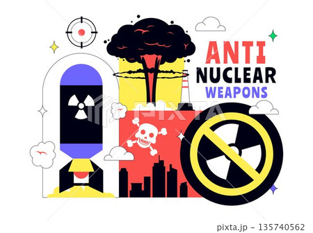 Anti Nuclear Weapons Protest Vector Illustration Featuring Global Peace, Disarmament Awareness, And Humanitarian Campaign Background Design Anti Nuclear Weapons Protest Vector Illustration Featuring Global Peace, Disarmament Awareness, And Humanitarian Campaign Background Design 135740562