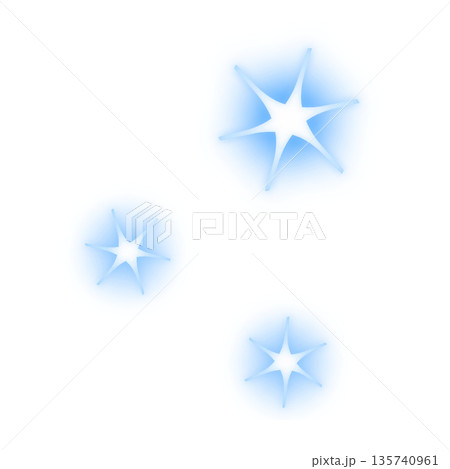 青色の弾けるような光のエフェクト 135740961