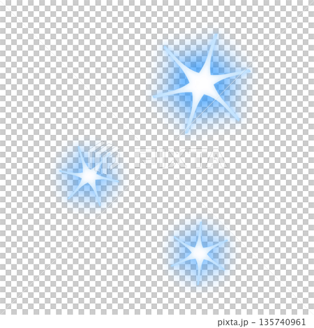 青色の弾けるような光のエフェクト 135740961