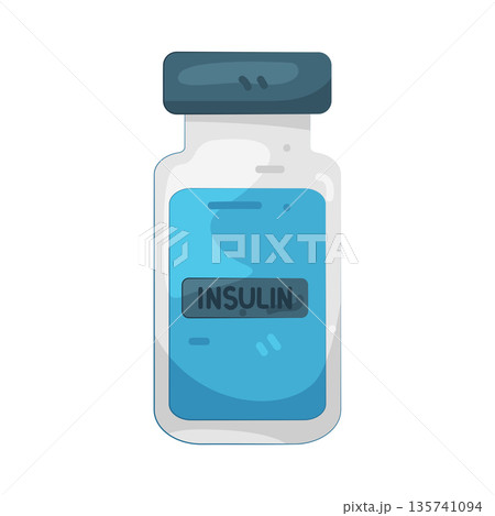 Illustration of insulin bottle 135741094
