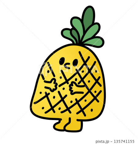 illustration of a cute pineapple cartoon illustration of a cute pineapple cartoon 135741155
