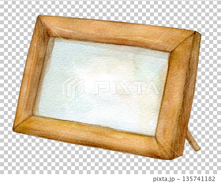 水彩插畫，手繪木質相框 135741182