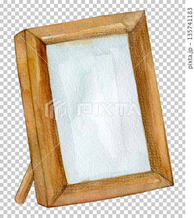 水彩插畫，手繪木質相框 135741183