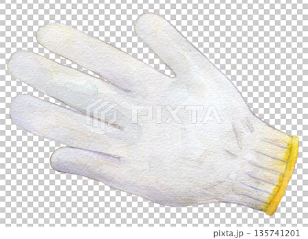 水彩插畫，手繪，一隻工作手套 135741201