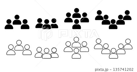 People group icons set. Profile and user sign in profile avatar. User icon silhouette. 135741202